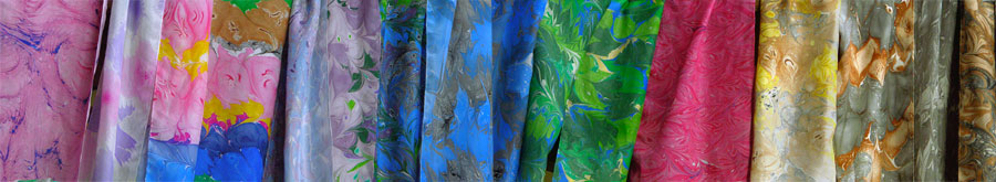 Marbled scarves Awash with Color from the Red Barn Studio